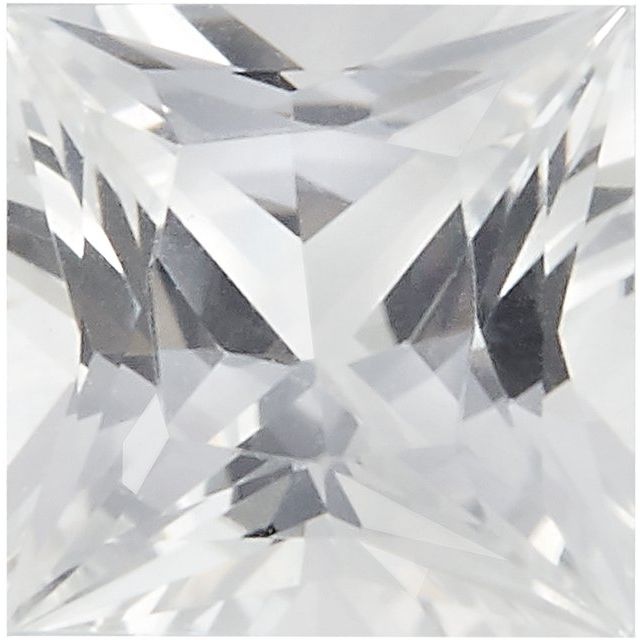 Calibrated Princess Cut Square AA Grade White Natural Sapphire