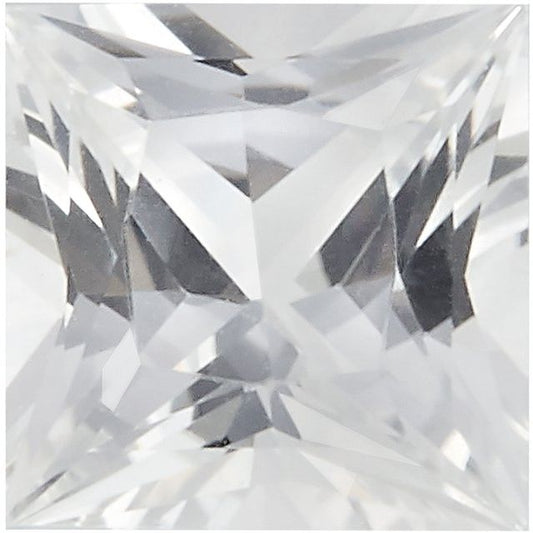 Calibrated Princess Cut Square AA Grade White Natural Sapphire