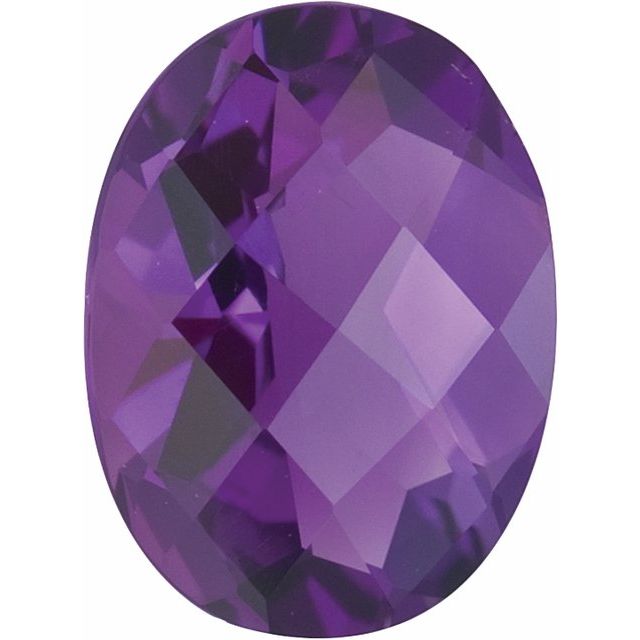 Calibrated Checkerboard Oval AA Grade Purple Natural Amethyst