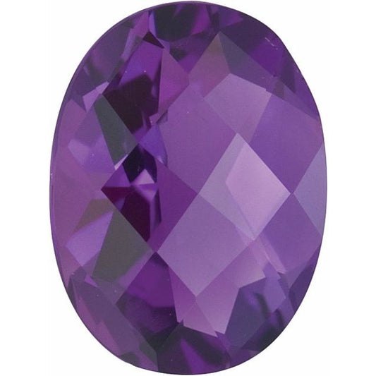Calibrated Checkerboard Oval AA Grade Purple Natural Amethyst
