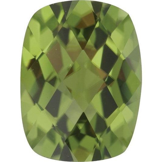 Calibrated Checkerboard Antique Cushion AA Grade Green Natural Peridot