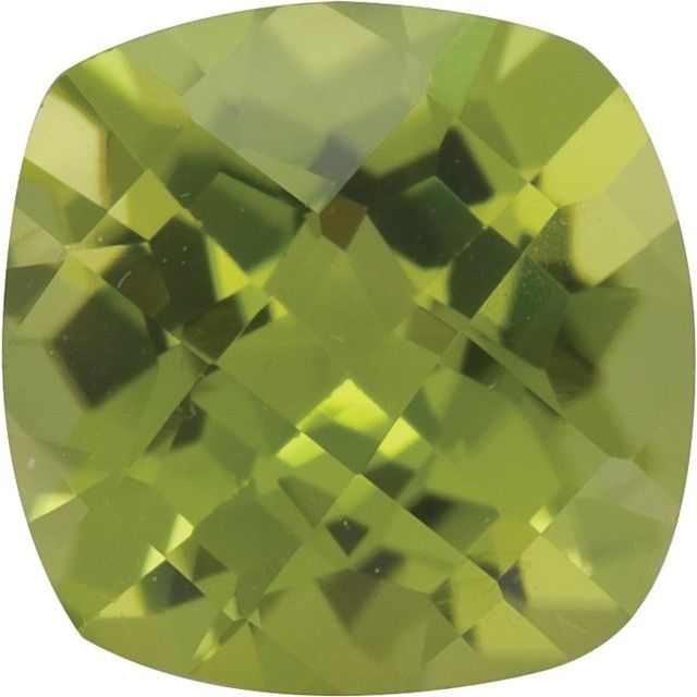 Calibrated Checkerboard Cushion AA Grade Green Natural Peridot
