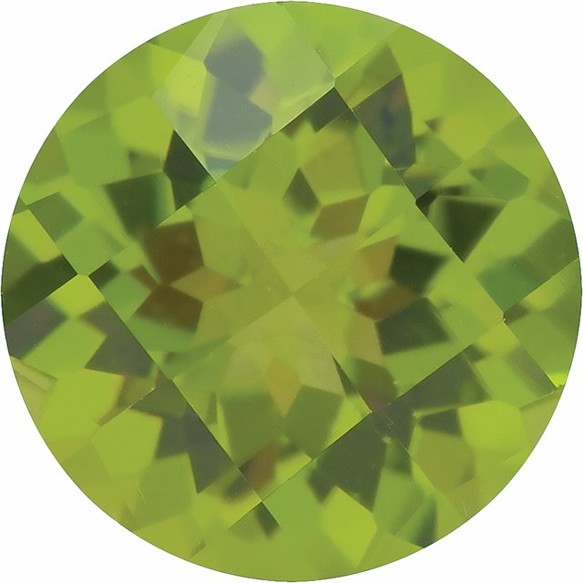 Calibrated Checkerboard Round AA Grade Green Natural Peridot