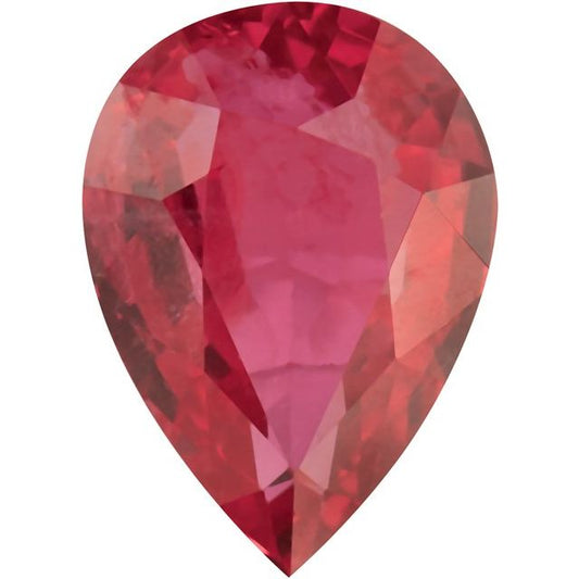 Calibrated Pear A Grade Red Natural Ruby