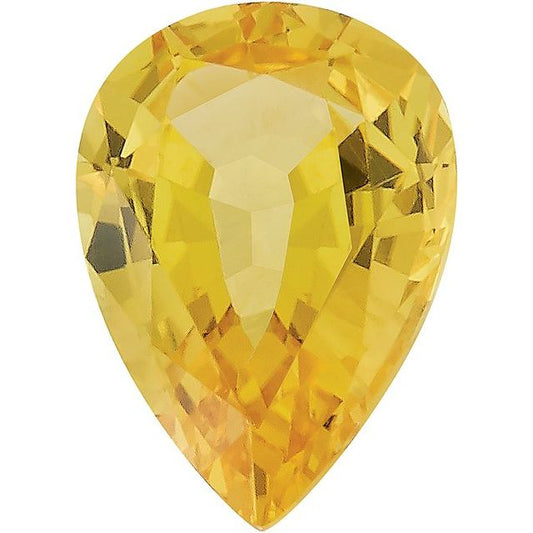 Calibrated Pear AA Grade Yellow Natural Sapphire