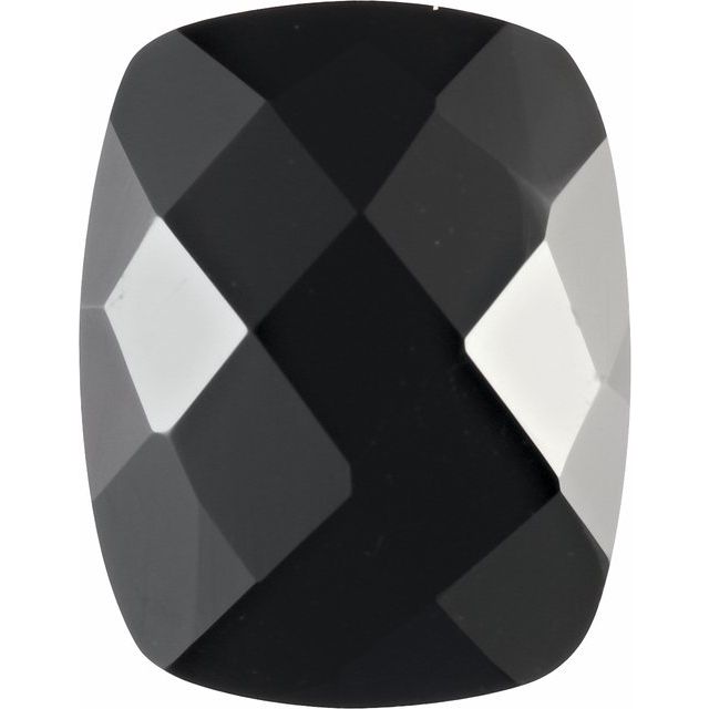 Calibrated Checkerboard Antique Cushion Standard Grade Black Natural Onyx