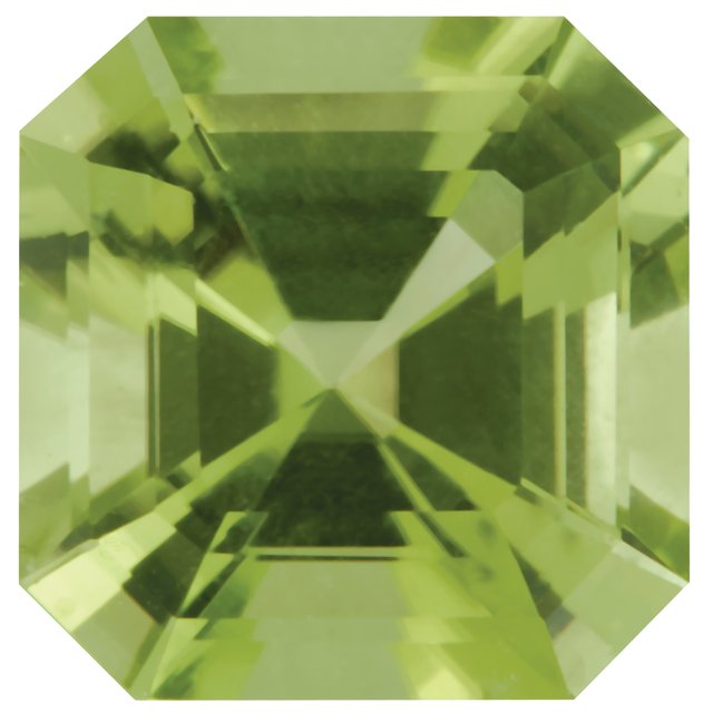 Calibrated Asscher Cut AA Grade Green Natural Peridot