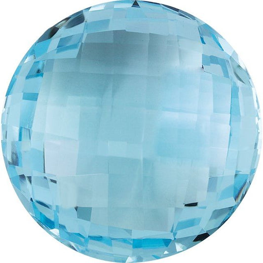 Calibrated Double-sided Checkerboard Round AA Grade Blue Natural Topaz