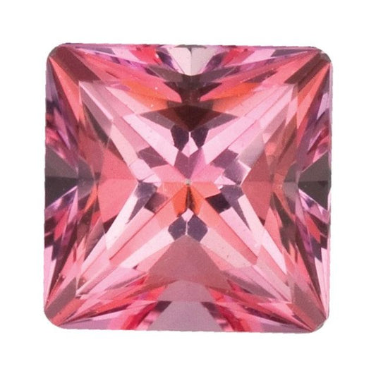 Calibrated Princess Machine-cut Square Fine Grade Pink Natural Passion Topaz