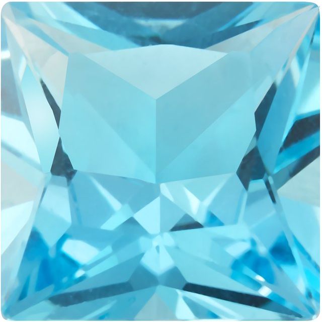 Calibrated Princess Cut Square AA Grade Blue Natural Topaz