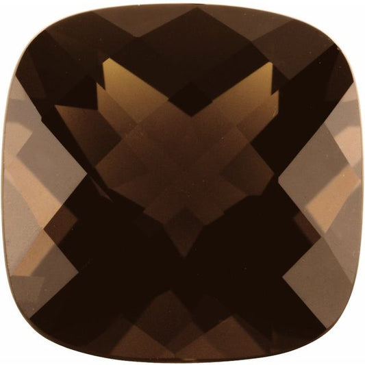 Calibrated Checkerboard Cushion AA Grade Brown Natural Quartz