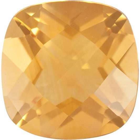 Calibrated Checkerboard Cushion A Grade Yellow Natural Citrine