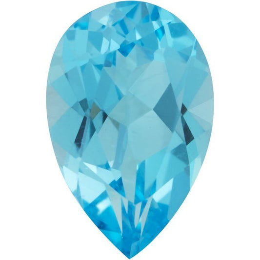 Calibrated Pear AA Grade Blue Natural Topaz