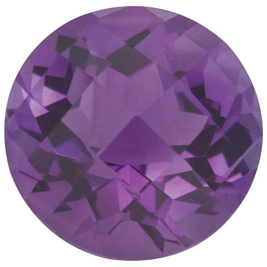 Calibrated Checkerboard Round AA Grade Purple Natural Amethyst