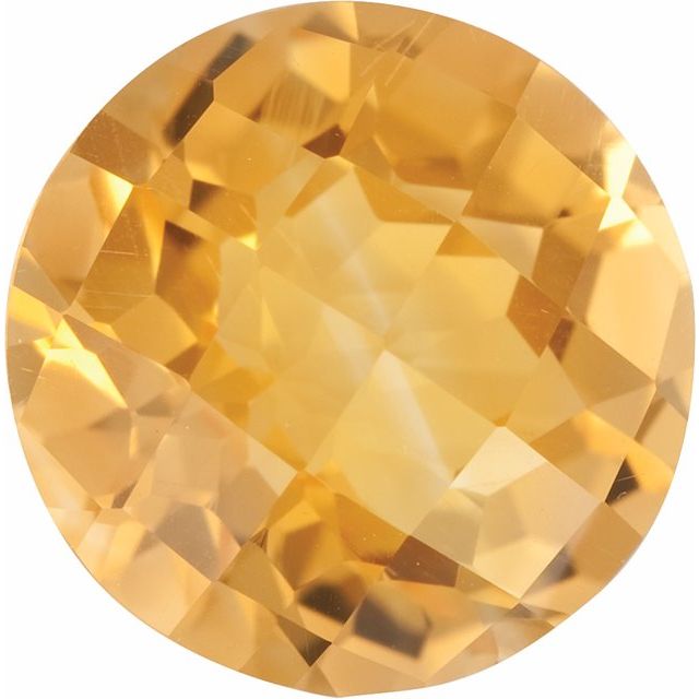 Calibrated Checkerboard Round A Grade Yellow Natural Citrine