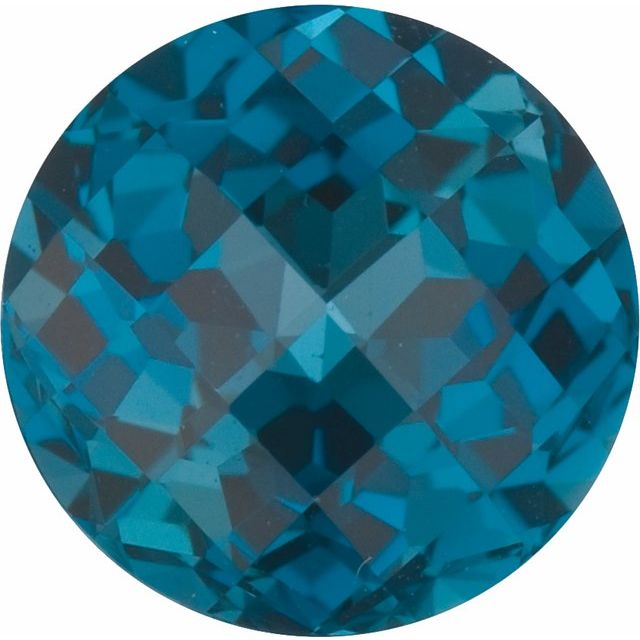 Calibrated Checkerboard Round AA Grade Blue Natural Topaz