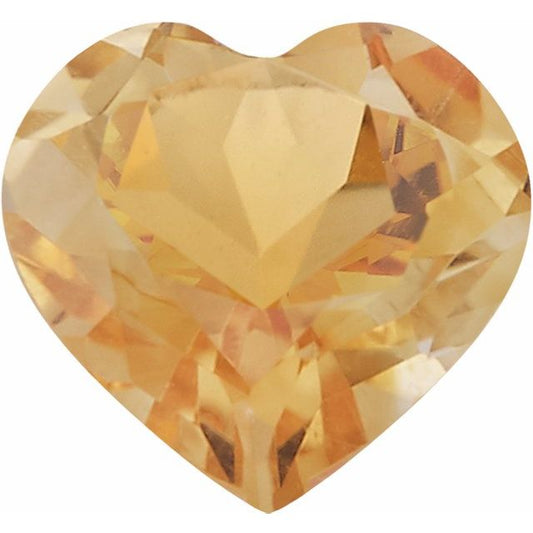 Calibrated Heart A Grade Yellow Natural Citrine