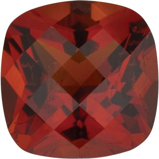 Calibrated Checkerboard Cushion Madeira Grade Orange, Red Natural Citrine