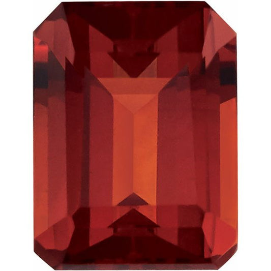 Calibrated Emerald Cut Madeira Grade Orange, Red Natural Citrine