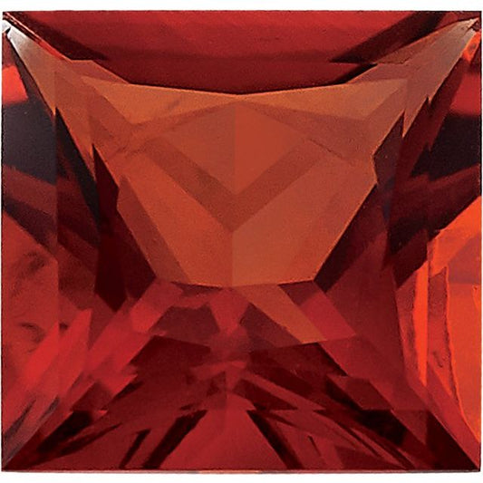 Calibrated Princess Cut Square Madeira Grade Orange, Red Natural Citrine