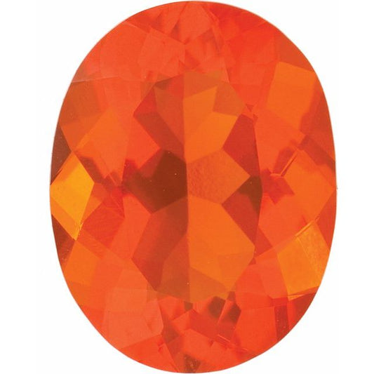 Calibrated Oval AA Grade Orange, Red Natural Opal