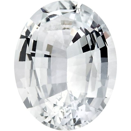 Calibrated Oval AA Grade White Natural Sapphire