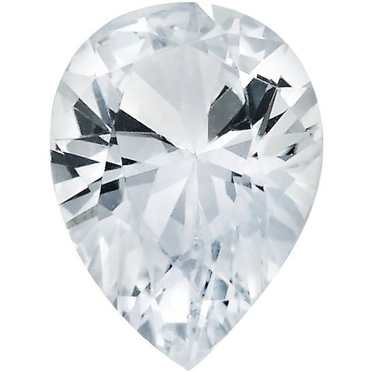 Calibrated Pear AA Grade White Natural Sapphire