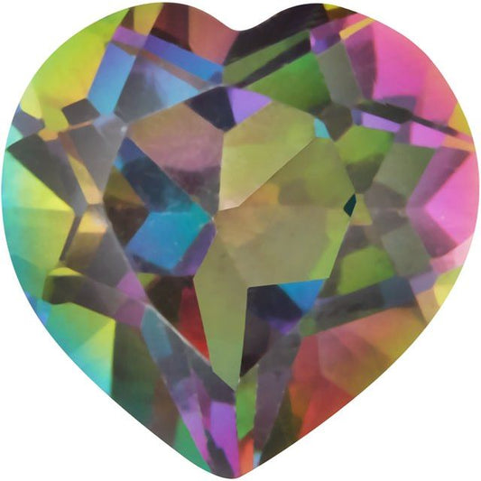 Calibrated Heart AA Grade Green Natural Mystic Topaz