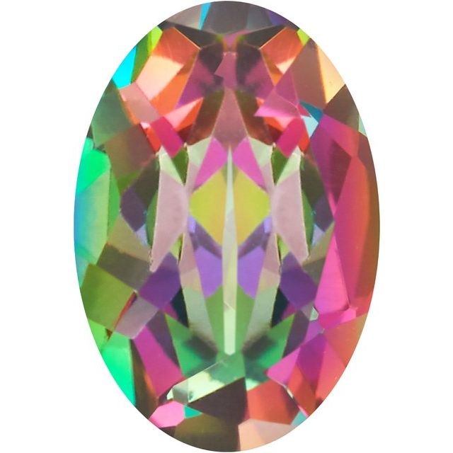 Calibrated Oval AA Grade Green Natural Mystic Topaz
