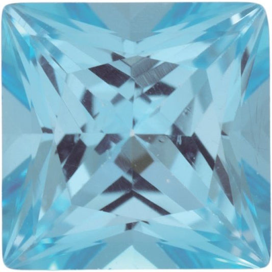 Calibrated Princess Machine-cut Square Fine Grade Blue Natural Passion Topaz