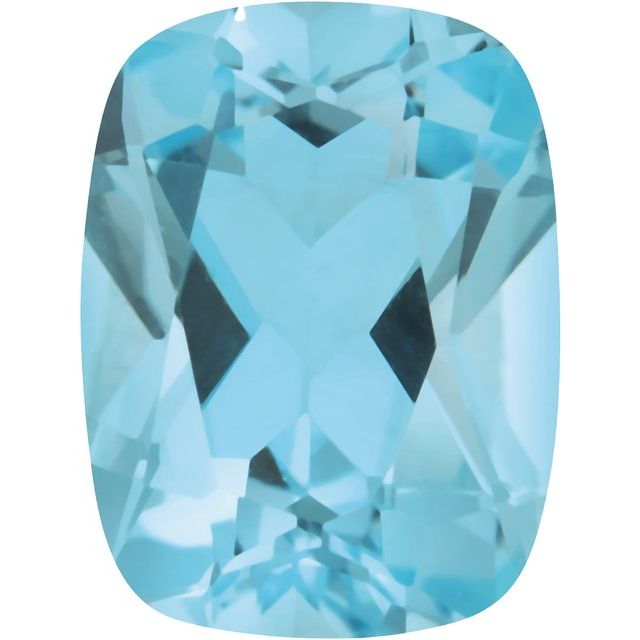 Calibrated Antique Cushion AA Grade Blue Natural Topaz