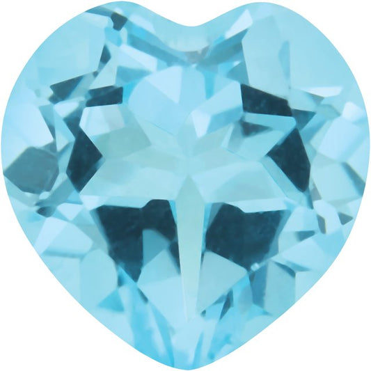 Calibrated Heart AA Grade Blue Natural Topaz