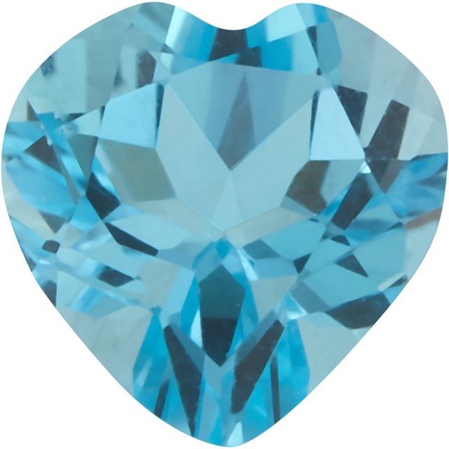 Calibrated Heart AA Grade Swiss Blue Natural Topaz