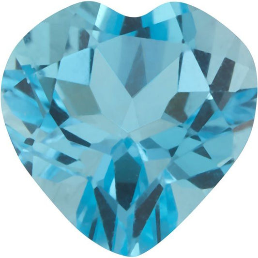 Calibrated Heart AA Grade Blue Natural Topaz