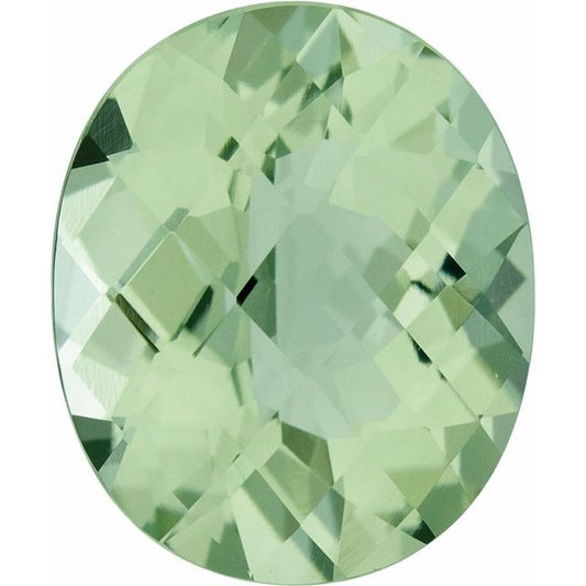 Calibrated Checkerboard Oval A Grade Green Natural Quartz