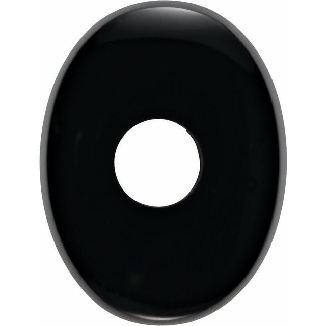 Calibrated Buff Top-cut With Hole Oval Standard Grade Black Natural Onyx