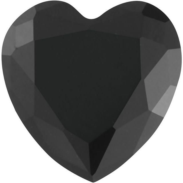 Calibrated Heart Standard Grade Black Natural Onyx
