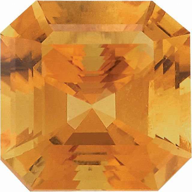 Calibrated Asscher Cut AA Grade Yellow Natural Citrine