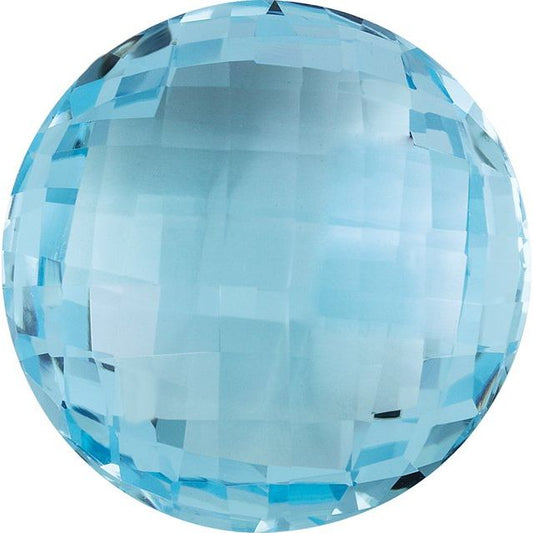 Calibrated Double-sided Checkerboard Round AA Grade Skyblue Natural Topaz