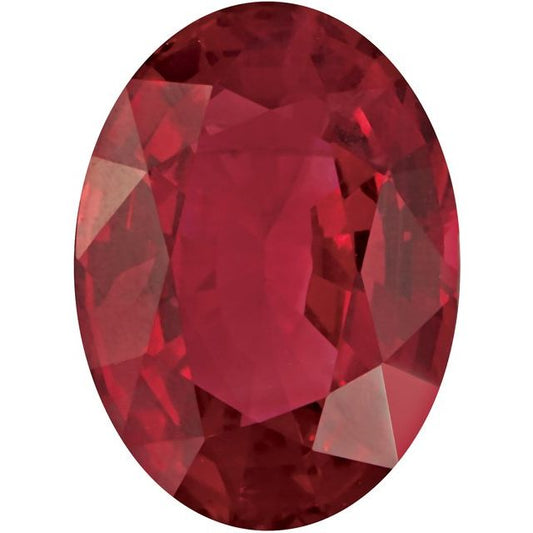 Calibrated Oval AA Grade Red Natural Ruby
