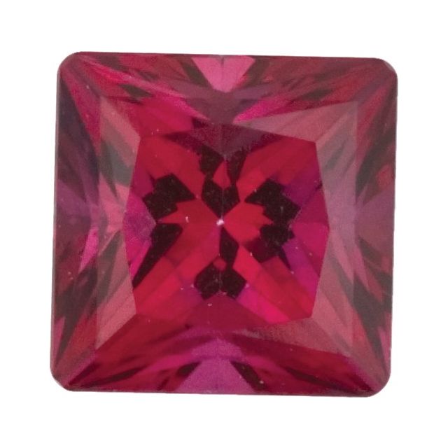 Calibrated Princess Machine-cut Square Fine Grade Red Natural Passion Topaz