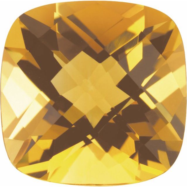 Calibrated Double-sided Checkerboard Cushion A Grade Natural Citrine