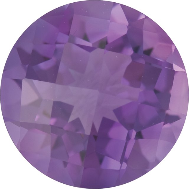 Calibrated Checkerboard Round A Grade Purple Natural Amethyst