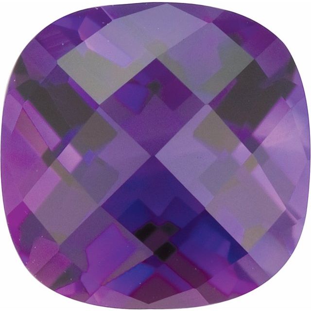 Calibrated Checkerboard Cushion AA Grade Purple Natural Amethyst