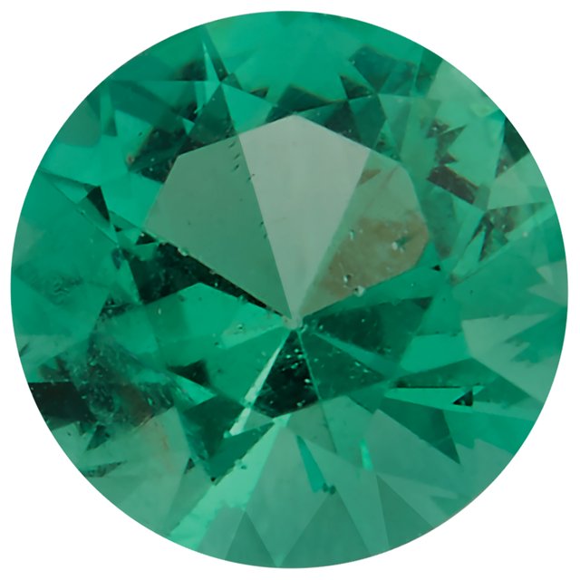 Calibrated Brilliant Round B Grade Green Natural Emerald