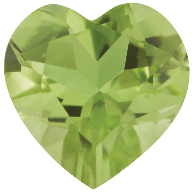 Calibrated Heart AA Grade Green Natural Peridot