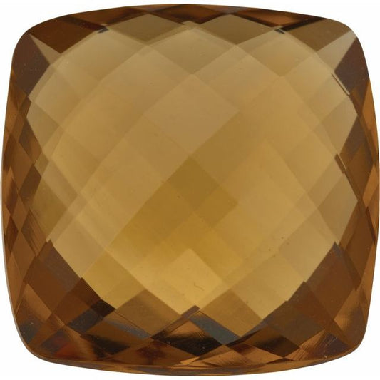Calibrated Double-sided Checkerboard Cushion AA Grade Brown, Yellow Natural Quartz