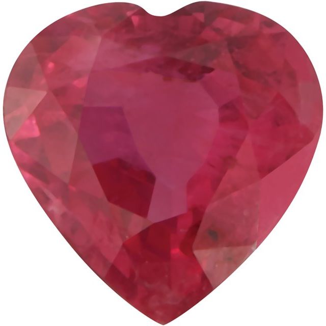Calibrated Heart A Grade Red Natural Ruby