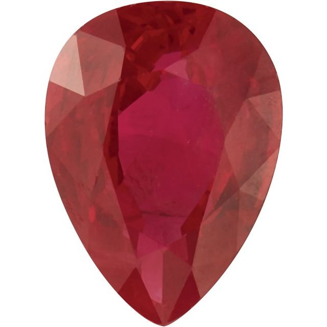 Calibrated Pear AA Grade Red Natural Ruby