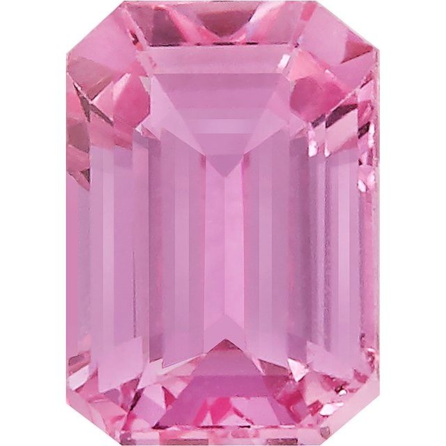 Calibrated Emerald Cut A Grade Pink Natural Sapphire